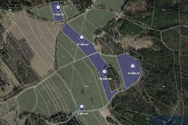 Prodej pozemku 44.686 m², Lodhéřov Prodej pozemku 44.686 m², Lodhéřov