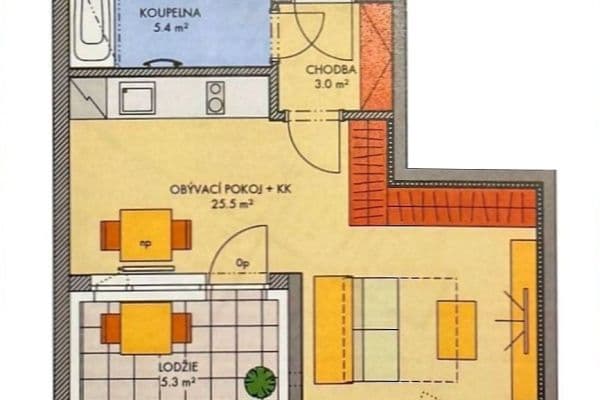 Prodej bytu 2+kk 40 m², Gollové, Praha Prodej bytu 2+kk 40 m², Gollové, Praha