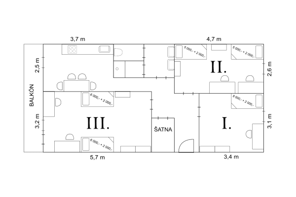 Pronájem bytu 3+1 65 m², Jablonecká, Praha Pronájem bytu 3+1 65 m², Jablonecká, Praha