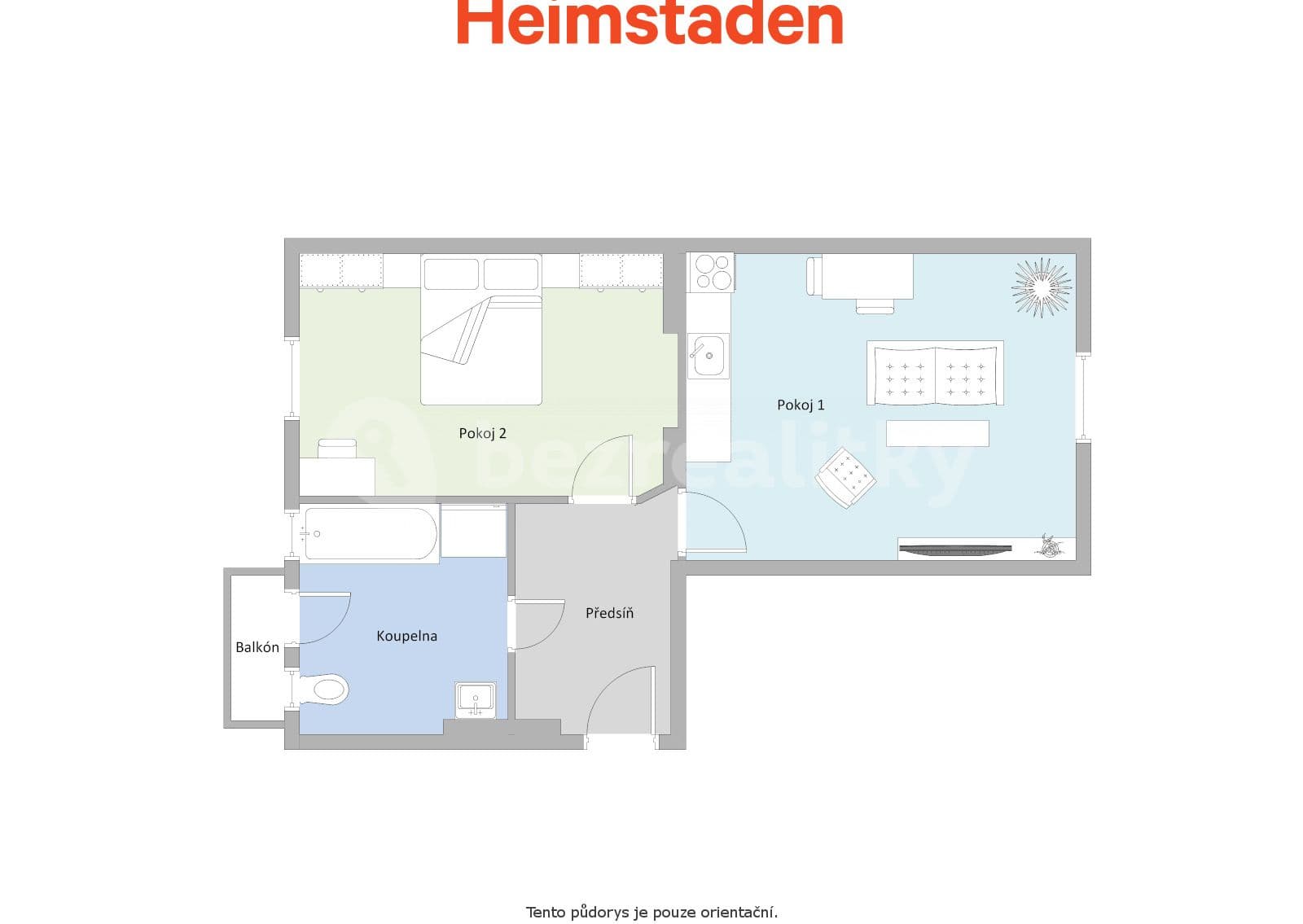Pronájem bytu 2+kk 46 m², Boháčova, Ostrava, Moravskoslezský kraj