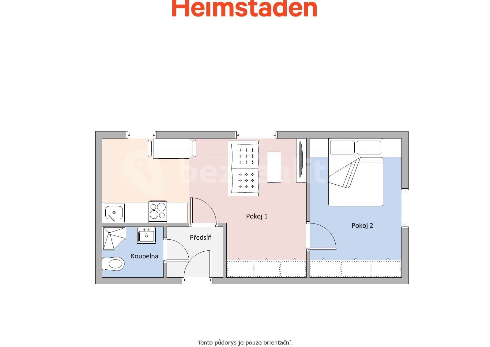 Pronájem bytu 2+kk 37 m², Klimšova, Havířov, Moravskoslezský kraj