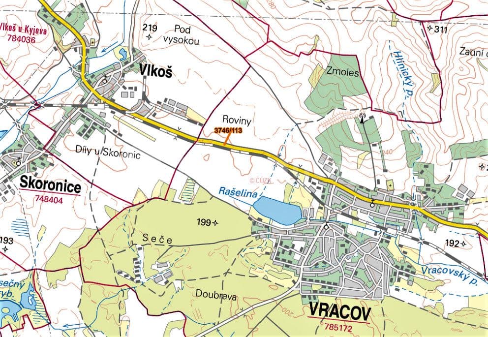 Prodej pozemku 1.514 m², Vracov, Jihomoravský kraj
