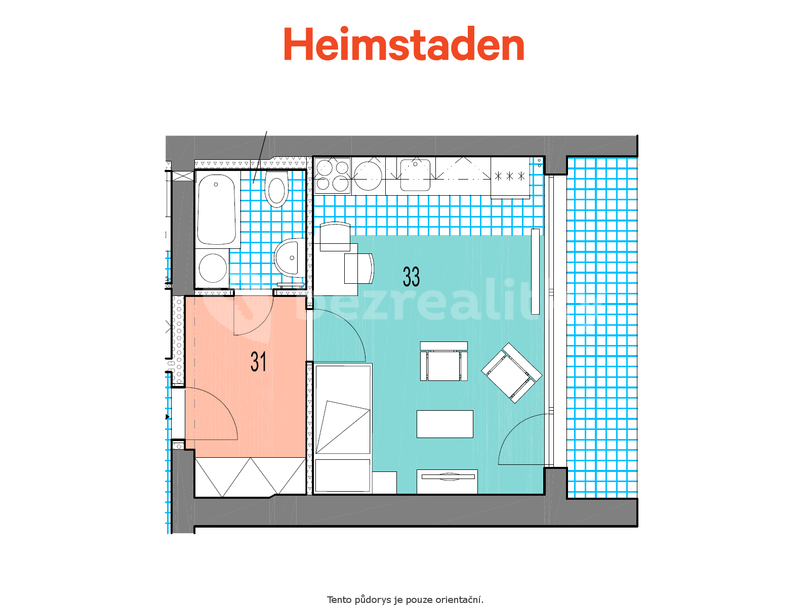 Pronájem bytu 1+kk 30 m², Hornická, Havířov, Moravskoslezský kraj