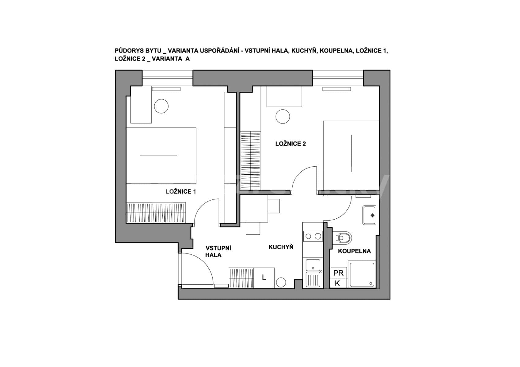 Pronájem bytu 2+1 38 m², Koněvova, Praha, Praha