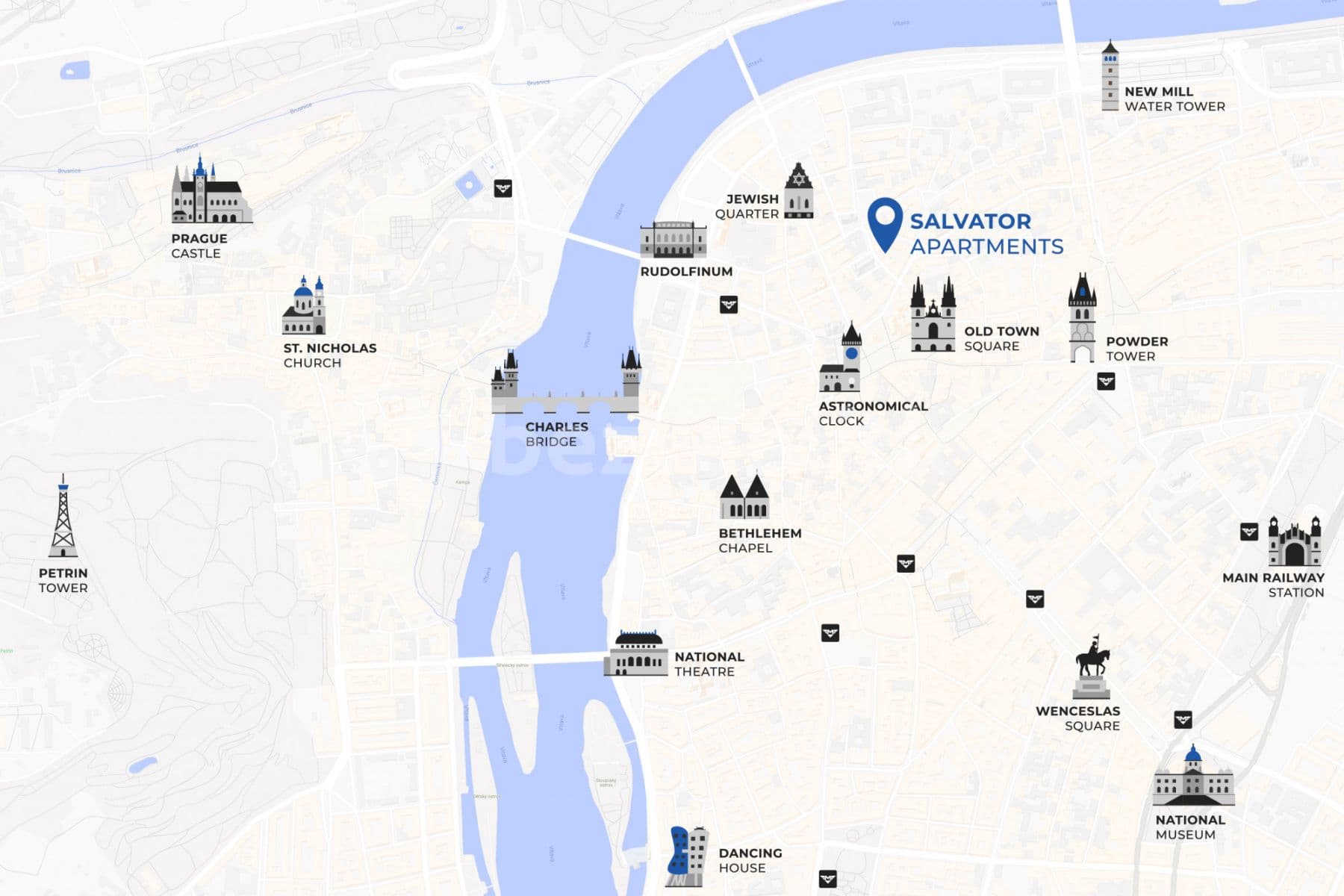 Pronájem bytu  80 m², Dušní, Praha, Praha
