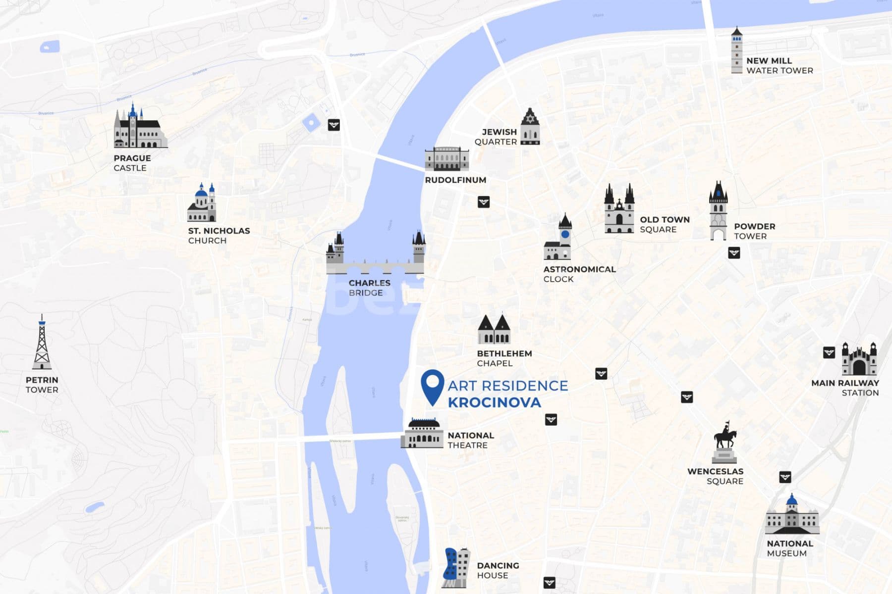 Pronájem bytu  125 m², Krocínova, Praha, Praha