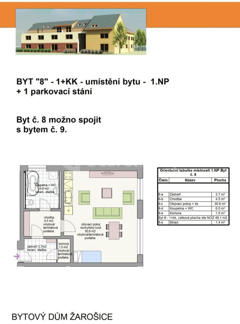 Prodej bytu 1+kk 49 m², Žarošice, Jihomoravský kraj