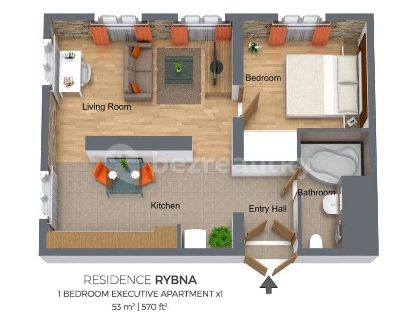 Pronájem bytu  53 m², Rybná, Praha, Praha