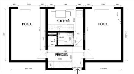 Pronájem bytu 2+kk 54 m², Na Okraji, Praha, Praha