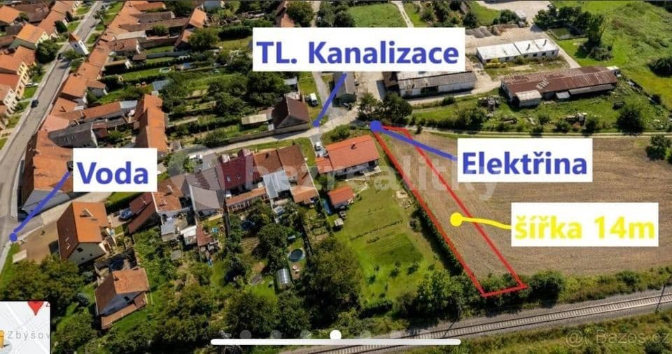 Prodej pozemku 993 m², Zbýšov, Jihomoravský kraj