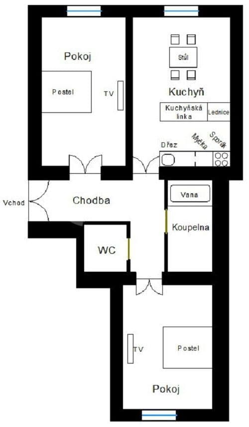 Pronájem bytu  79 m², Polská, Praha, Praha