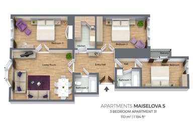 Pronájem bytu  111 m², Maiselova, Praha, Praha