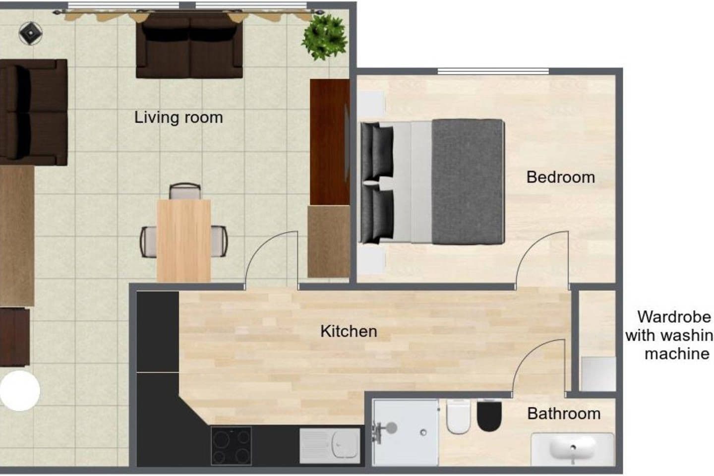 Pronájem bytu  42 m², Korunní, Praha, Praha