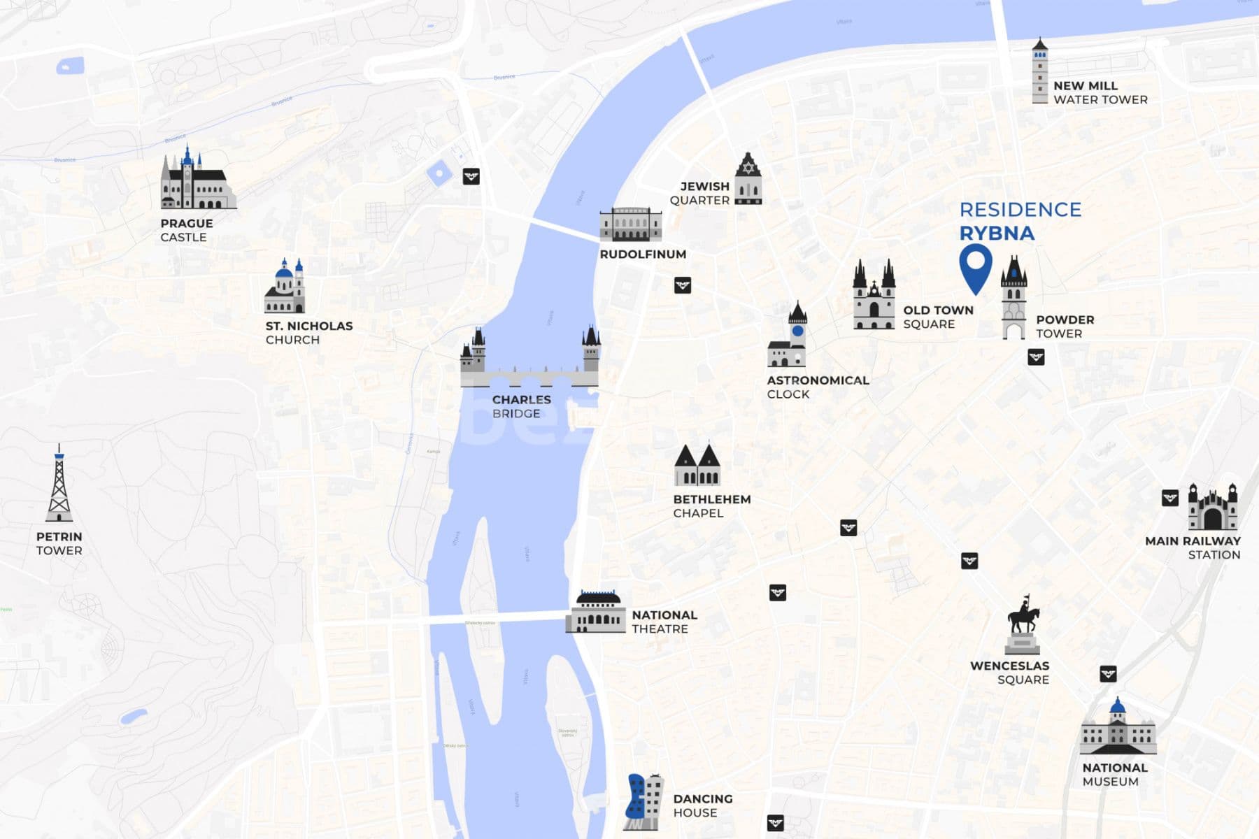 Pronájem bytu  86 m², Rybná, Praha, Praha
