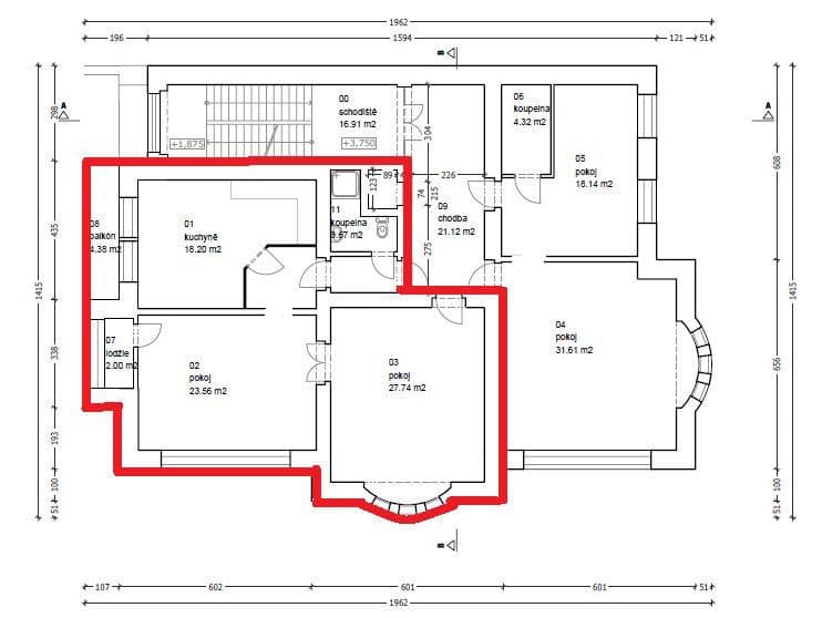 Pronájem bytu  78 m², náměstí Tomáše Garrigue Masaryka, Poděbrady, Středočeský kraj