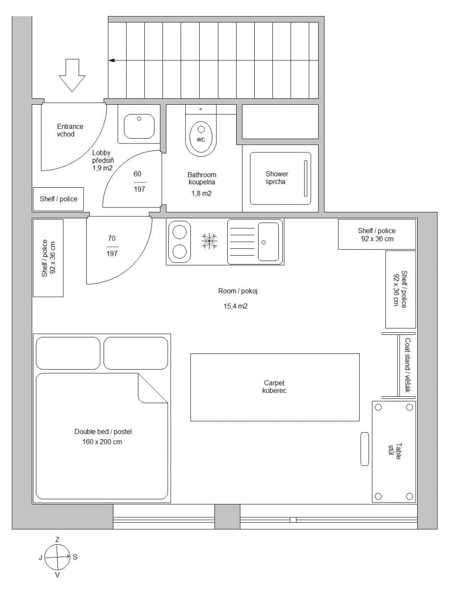 Pronájem bytu  19 m², Ďáblická, Praha, Praha