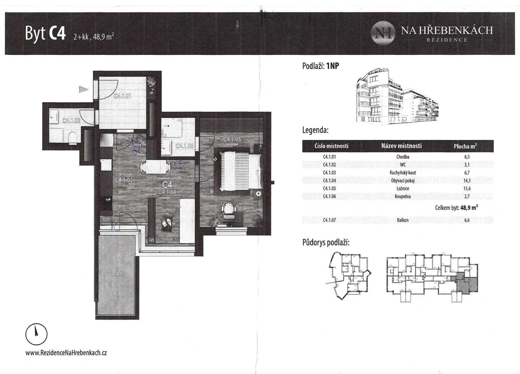 Pronájem bytu  49 m², U Okrouhlíku c, Praha, Praha