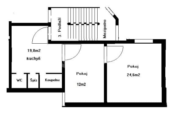 Pronájem bytu 2+1 50 m², Bratislavská, Brno