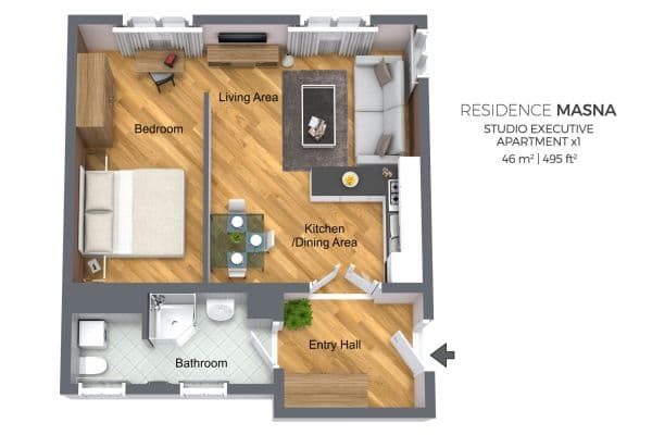 Pronájem bytu  46 m², Masná, Praha