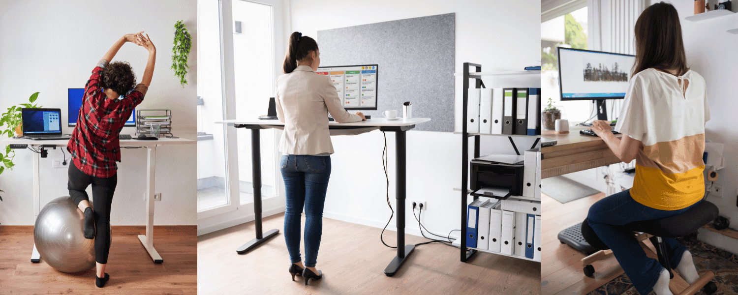 Způsobů, jak správně sedět (nebo stát) u počítače existuje hned několik.