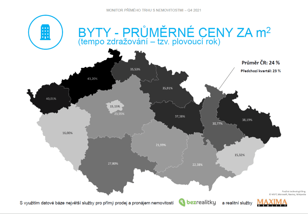 Ve tmavých regionech stoupla za poslední rok cena domů nejvíce. Už to nejsou jen „chudé“ regiony