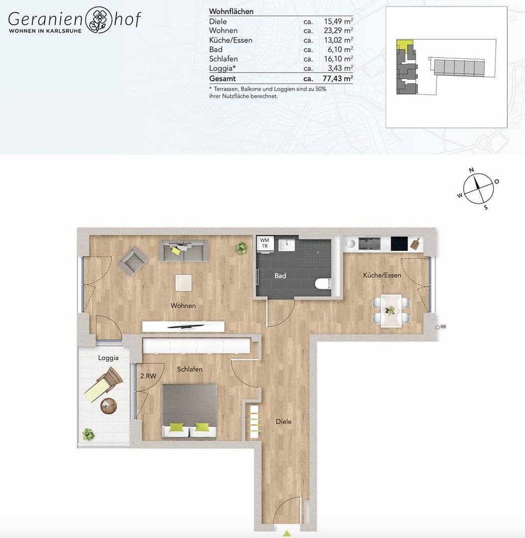 Pronájem bytu 2+1 78 m², Geranienstraße 21, Karlsruhe, Bádensko-Württembersko Pronájem bytu 2+1 78 m², Geranienstraße 21, Karlsruhe, Bádensko-Württembersko