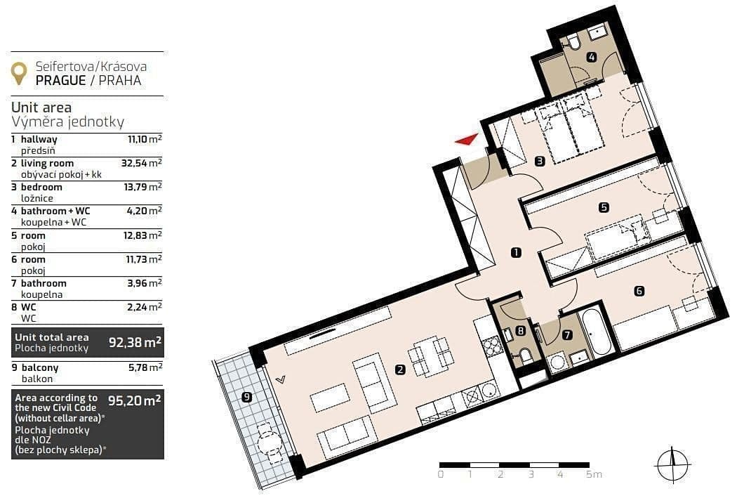 Prodej bytu 4+kk 96 m², Krásova, Praha, Praha Prodej bytu 4+kk 96 m², Krásova, Praha, Praha