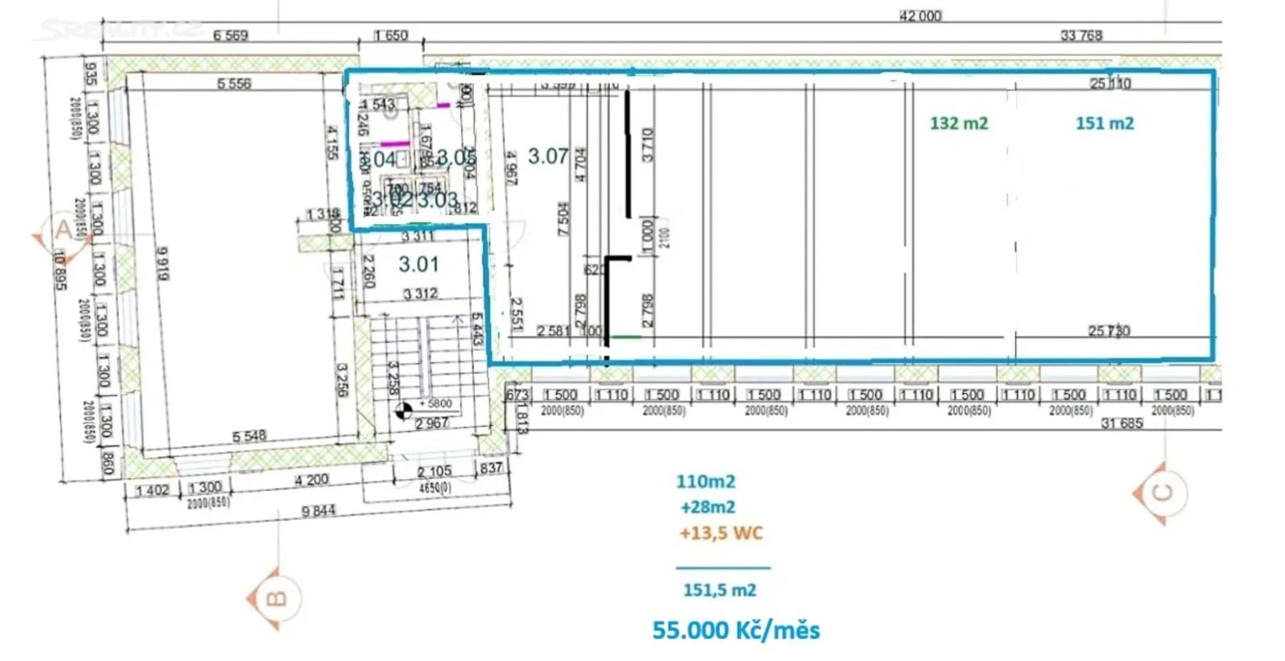 Pronájem kanceláře 151 m², Přístavní, Praha, Praha Pronájem kanceláře 151 m², Přístavní, Praha, Praha