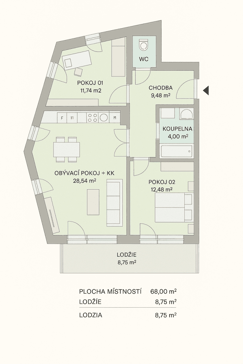 Prodej bytu 3+kk 78 m², Nová Tesla, Pardubice, Pardubický kraj Prodej bytu 3+kk 78 m², Nová Tesla, Pardubice, Pardubický kraj