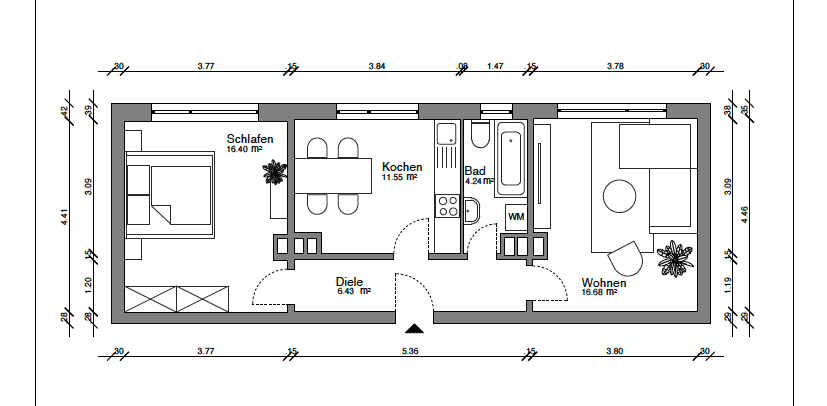 Pronájem bytu 2+1 56 m², Bochum, Severní Porýní-Vestfálsko Pronájem bytu 2+1 56 m², Bochum, Severní Porýní-Vestfálsko