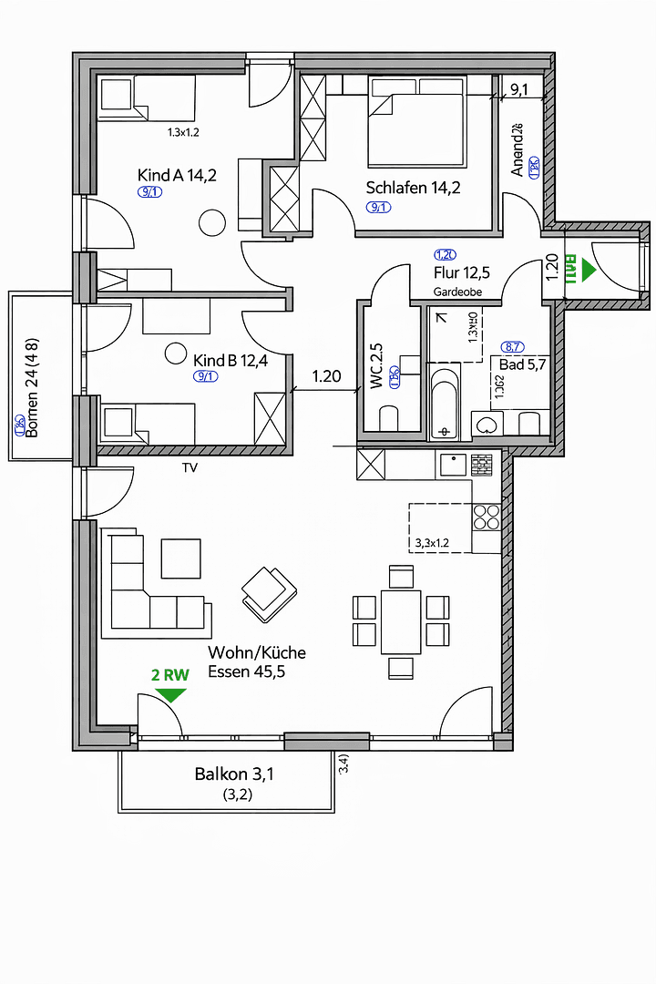 Pronájem bytu 4+1 117 m², Grünlandstr. 3, Karlsfeld, Bavorsko Pronájem bytu 4+1 117 m², Grünlandstr. 3, Karlsfeld, Bavorsko