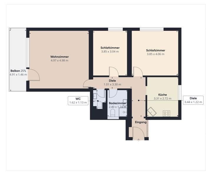 Pronájem bytu 3+1 80 m², Ennepetal, Severní Porýní-Vestfálsko Pronájem bytu 3+1 80 m², Ennepetal, Severní Porýní-Vestfálsko