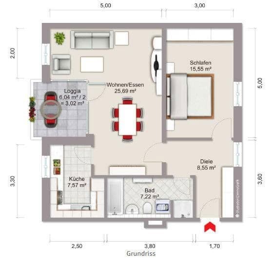 Pronájem bytu 2+1 65 m², Friesenstraße 14, Augsburg, Bavorsko Pronájem bytu 2+1 65 m², Friesenstraße 14, Augsburg, Bavorsko
