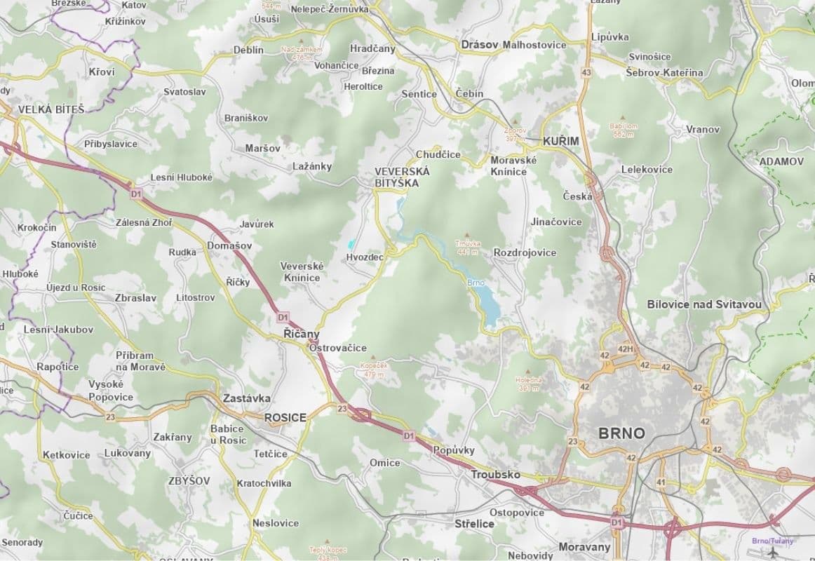 Prodej pozemku 30.800 m², Veverská Bítýška, Jihomoravský kraj Prodej pozemku 30.800 m², Veverská Bítýška, Jihomoravský kraj