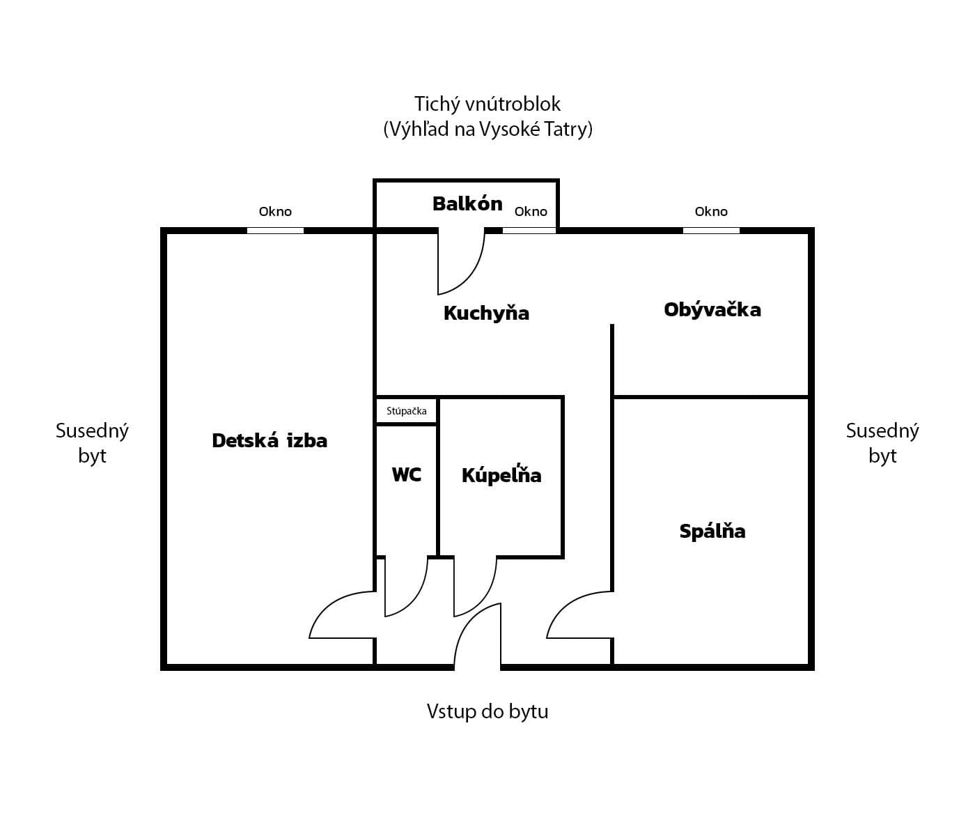 Prodej bytu 2+1 52 m², Gen. Štefánika, Kežmarok, Prešovský kraj Prodej bytu 2+1 52 m², Gen. Štefánika, Kežmarok, Prešovský kraj