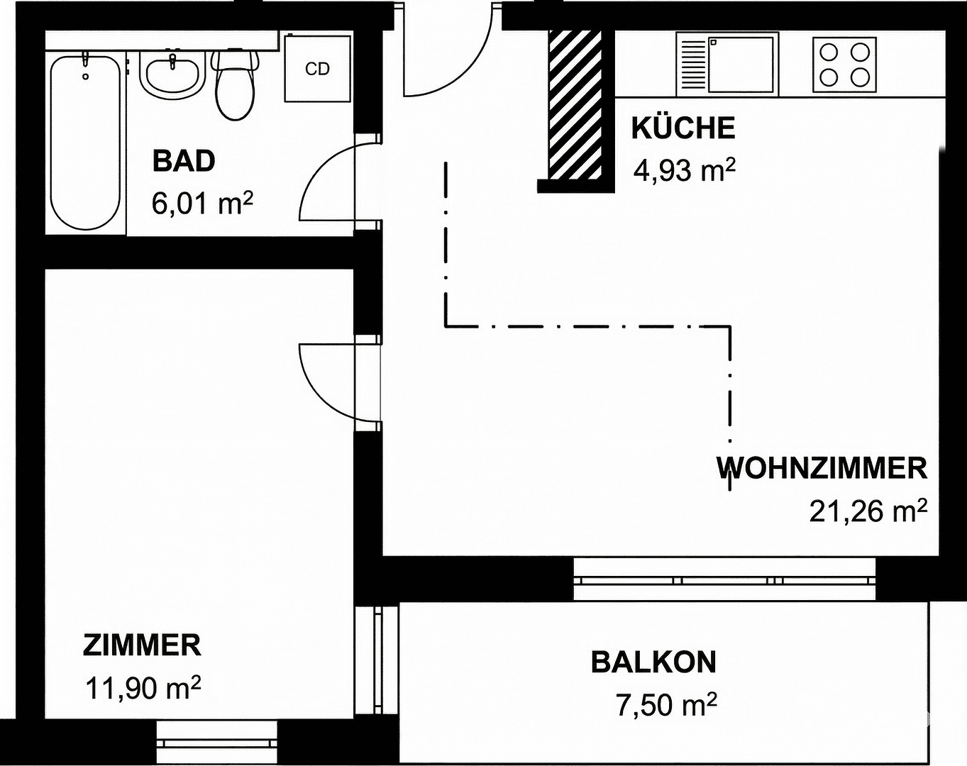 Prodej bytu 2+1 48 m², Teltow, Braniborsko Prodej bytu 2+1 48 m², Teltow, Braniborsko
