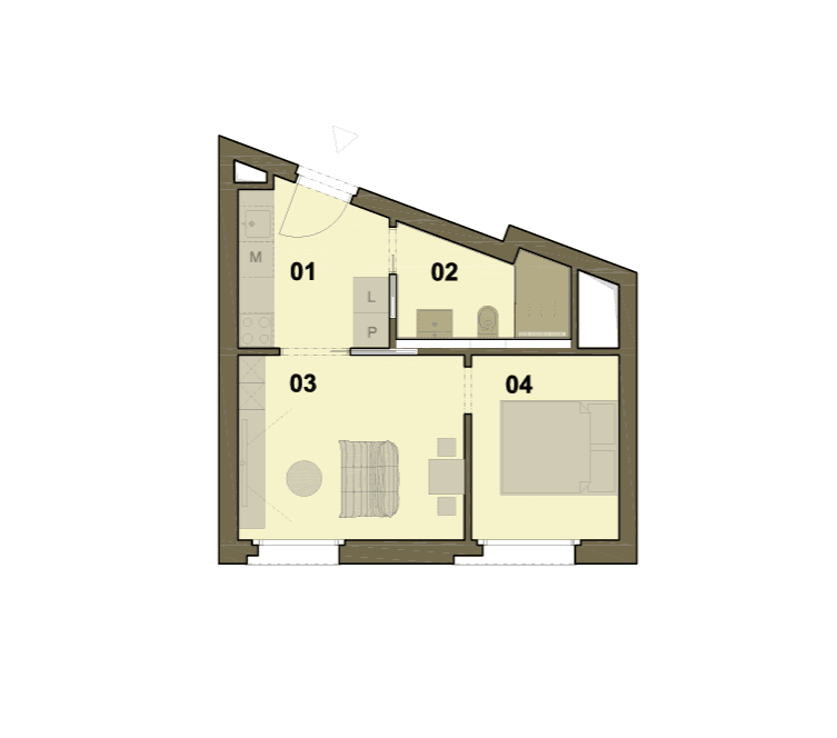 Pronájem bytu 2+kk 34 m², Krymská, Praha, Praha Pronájem bytu 2+kk 34 m², Krymská, Praha, Praha