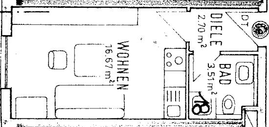 Prodej bytu 1+1 23 m², Zollhallenstraße 2A, Bruchsal, Bádensko-Württembersko Prodej bytu 1+1 23 m², Zollhallenstraße 2A, Bruchsal, Bádensko-Württembersko