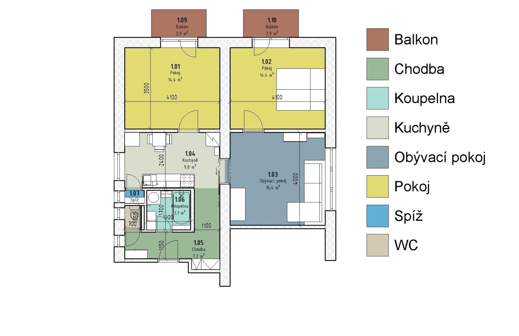 Pronájem bytu 3+1 69 m², Zahradní, Plzeň, Plzeňský kraj Pronájem bytu 3+1 69 m², Zahradní, Plzeň, Plzeňský kraj