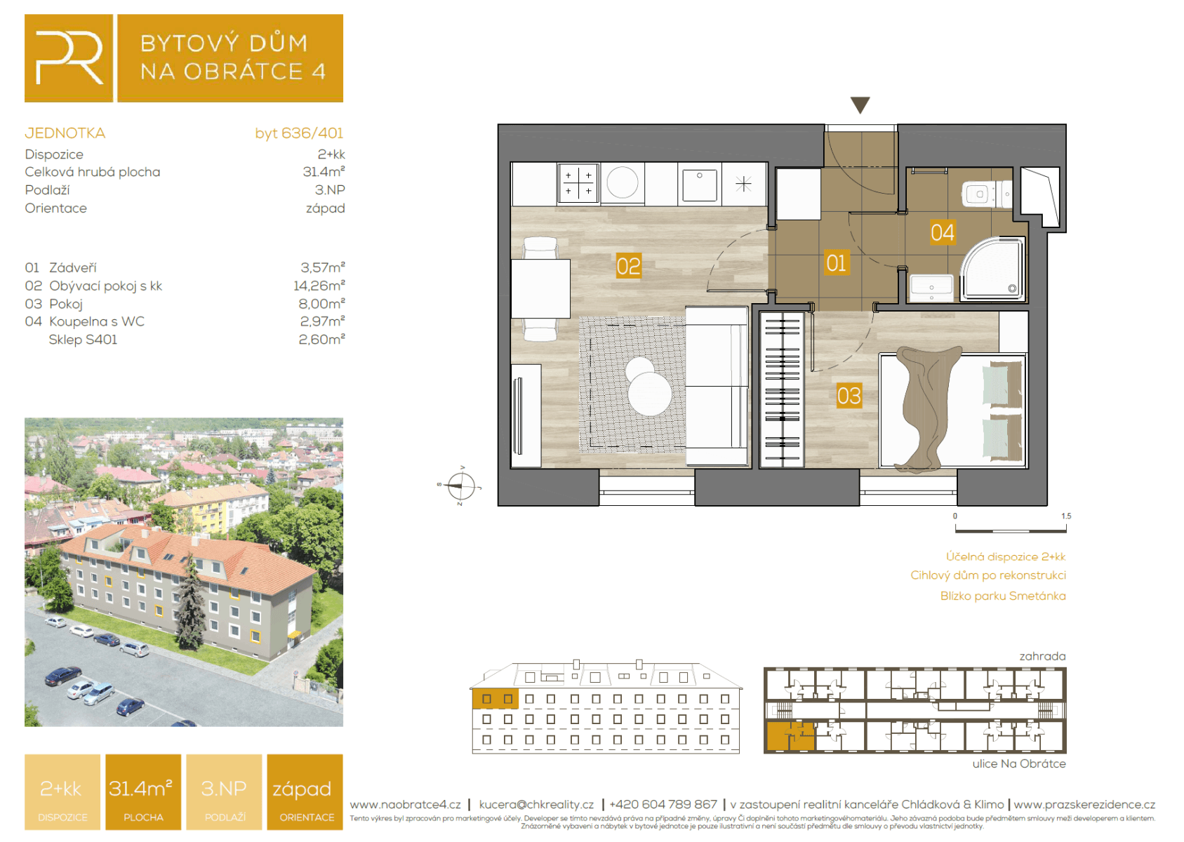 Pronájem bytu 2+kk 32 m², Na Obrátce, Praha, Praha Pronájem bytu 2+kk 32 m², Na Obrátce, Praha, Praha