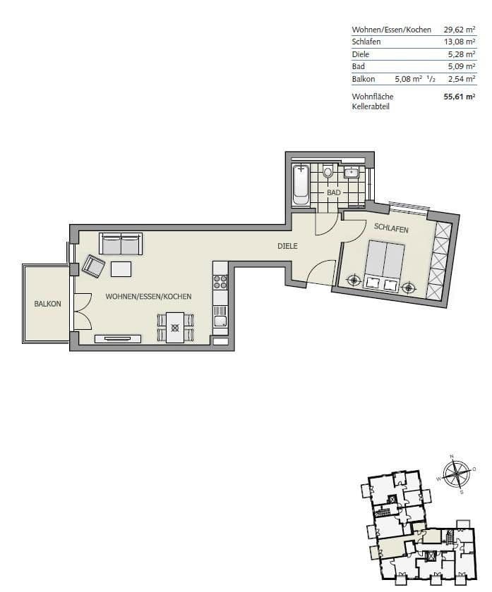 Prodej bytu 2+1 56 m², München, Bavorsko Prodej bytu 2+1 56 m², München, Bavorsko