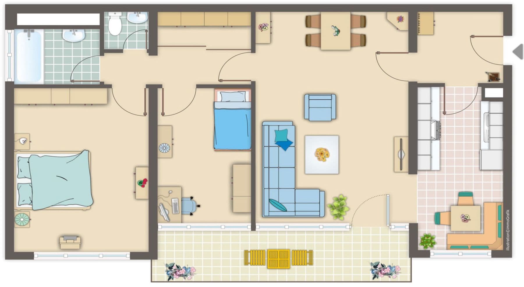 Pronájem bytu 3+1 82 m², Sigmund-Freud-Straße 76, Frankfurt, Hessen Pronájem bytu 3+1 82 m², Sigmund-Freud-Straße 76, Frankfurt, Hessen