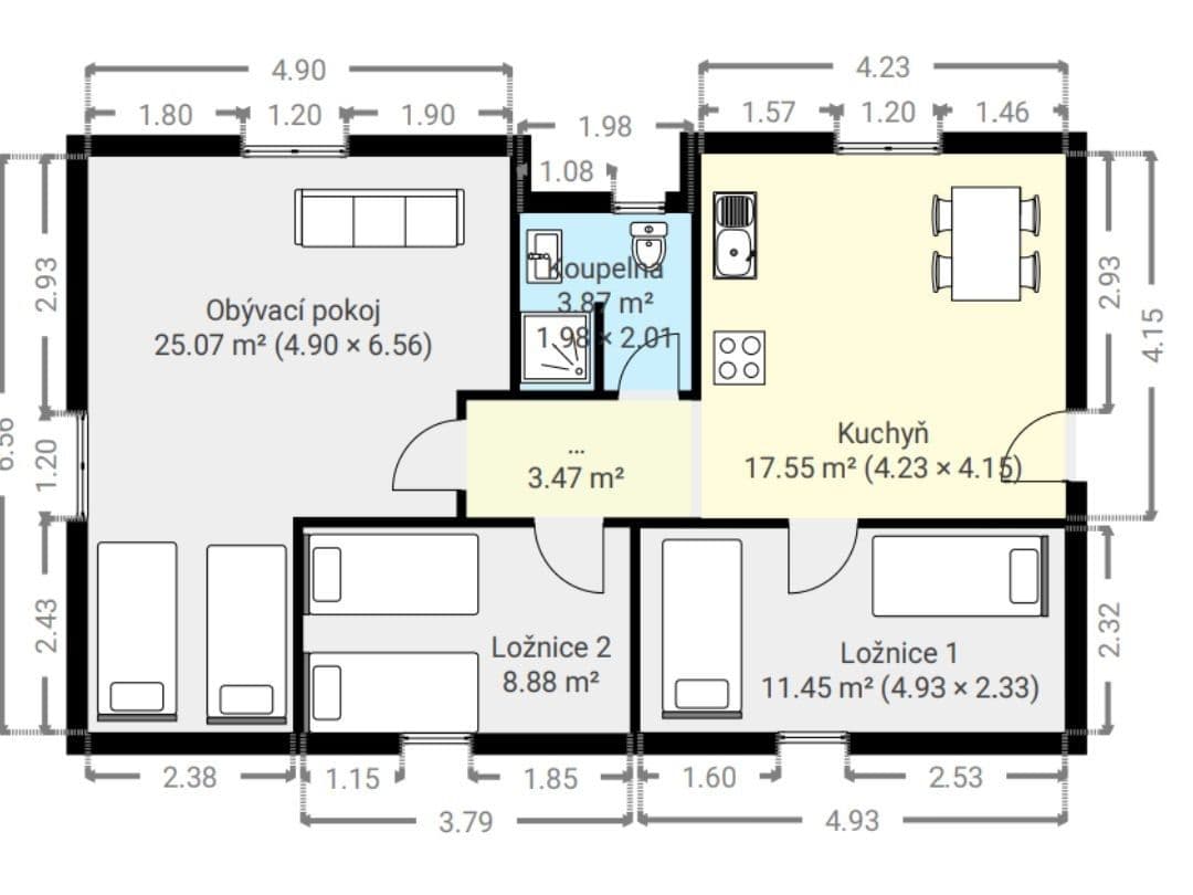 Pronájem bytu 3+1 86 m², Oseček, Středočeský kraj Pronájem bytu 3+1 86 m², Oseček, Středočeský kraj