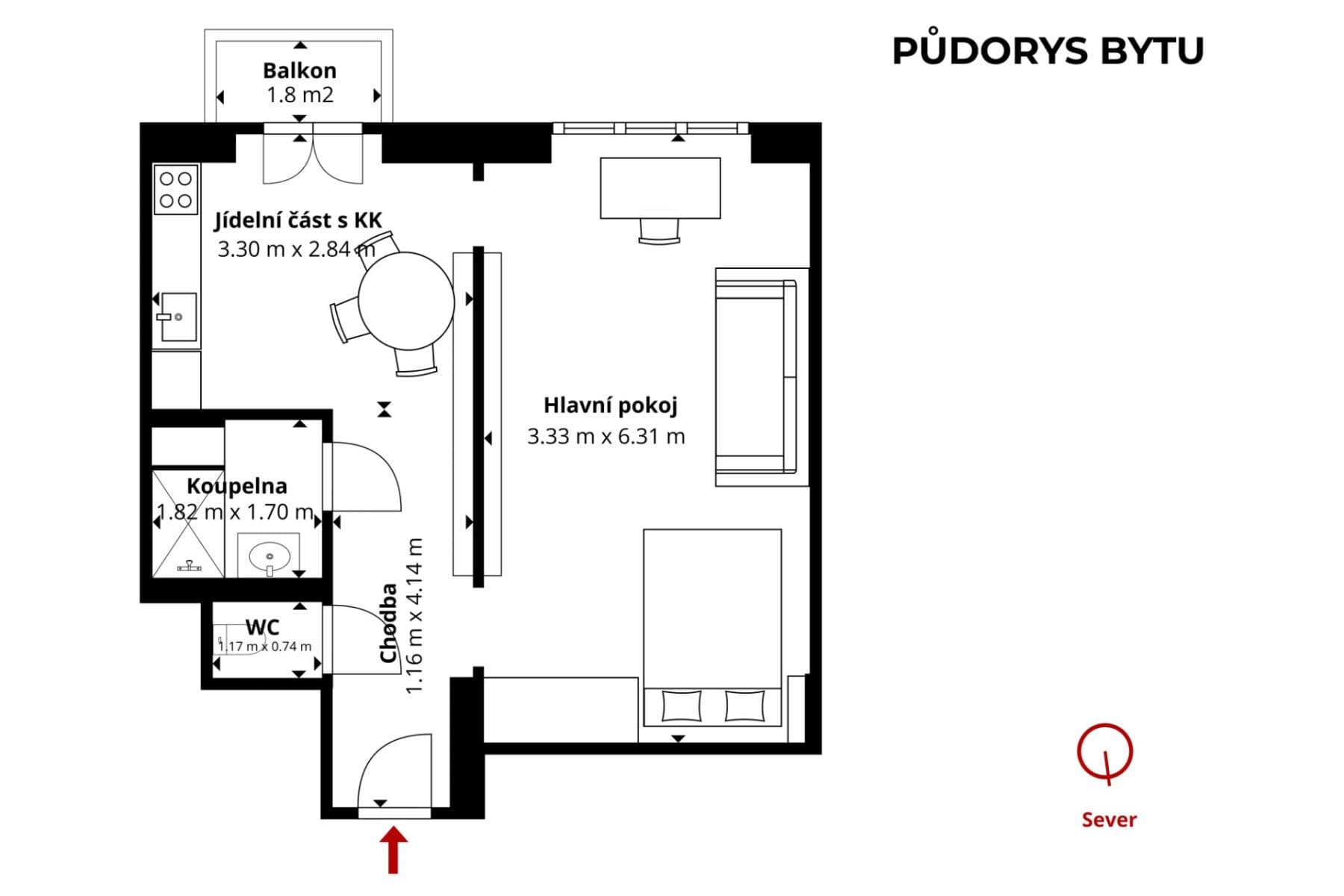 Pronájem bytu 40 m², Ortenovo náměstí, Praha, Praha Pronájem bytu 40 m², Ortenovo náměstí, Praha, Praha