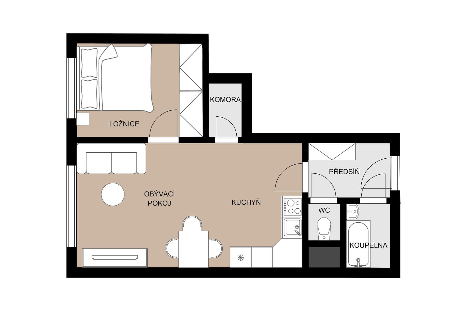 Prodej bytu 2+kk 43 m², Werichova, Praha, Praha Prodej bytu 2+kk 43 m², Werichova, Praha, Praha