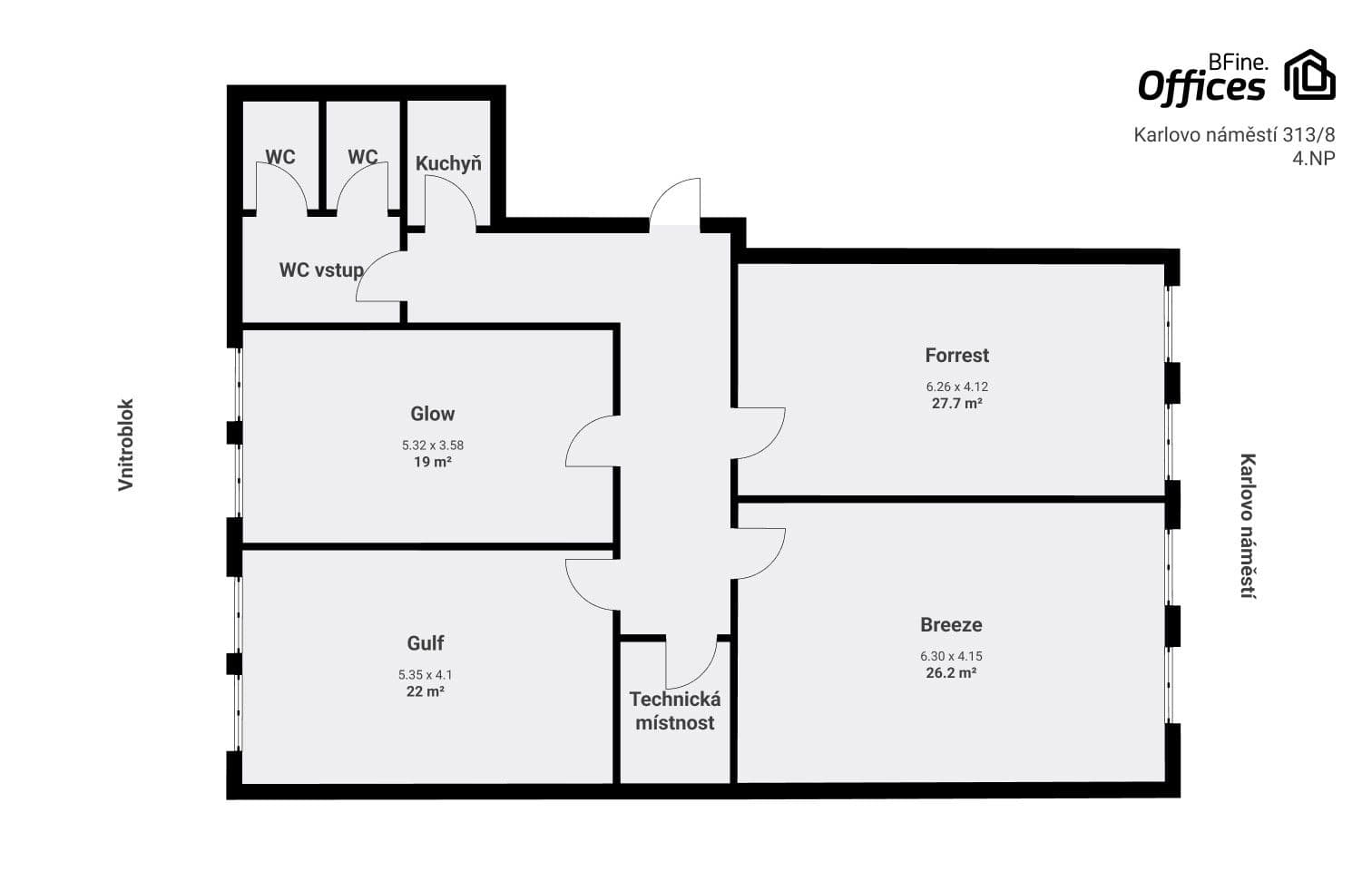 Pronájem kanceláře 22 m², Karlovo náměstí, Praha, Praha Pronájem kanceláře 22 m², Karlovo náměstí, Praha, Praha