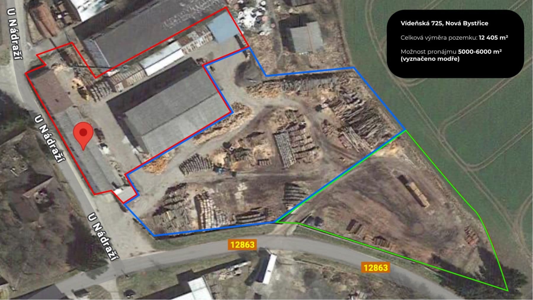 Pronájem pozemku 6.000 m², Vídeňská, Nová Bystřice, Jihočeský kraj Pronájem pozemku 6.000 m², Vídeňská, Nová Bystřice, Jihočeský kraj