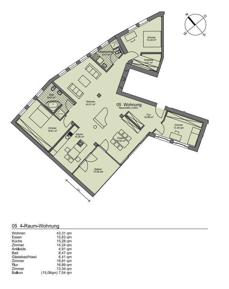 Pronájem bytu 4+1 165 m², Erfurt, Durynsko Pronájem bytu 4+1 165 m², Erfurt, Durynsko
