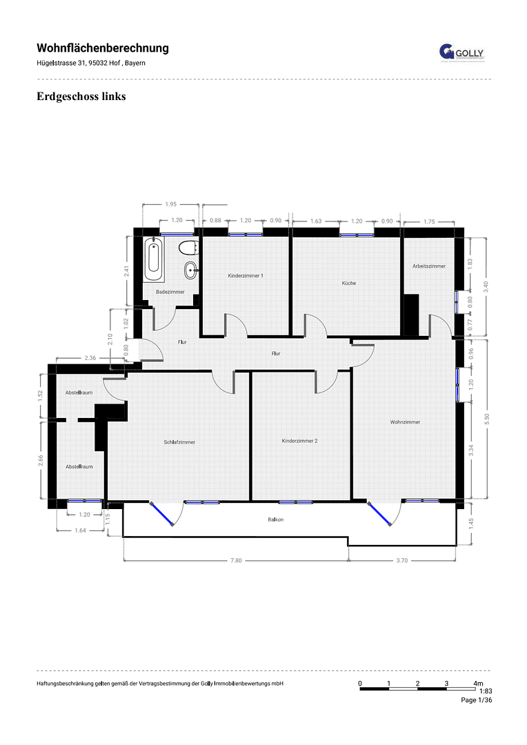 Pronájem bytu 5+1 110 m², Hügelstraße 31, Hof, Bavorsko Pronájem bytu 5+1 110 m², Hügelstraße 31, Hof, Bavorsko