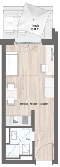 Pronájem bytu 1+1 21 m², Konrad-Peutinger-Straße 2a, München - Sendling-Westpark, Bavorsko Pronájem bytu 1+1 21 m², Konrad-Peutinger-Straße 2a, München - Sendling-Westpark, Bavorsko
